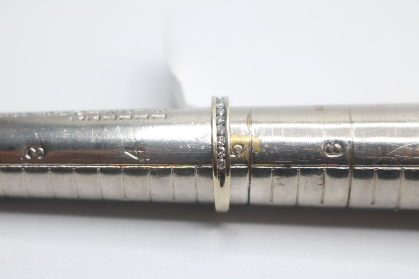 10K White Gold Round Brilliant Diamond Channel Band (Size 4 3/4)