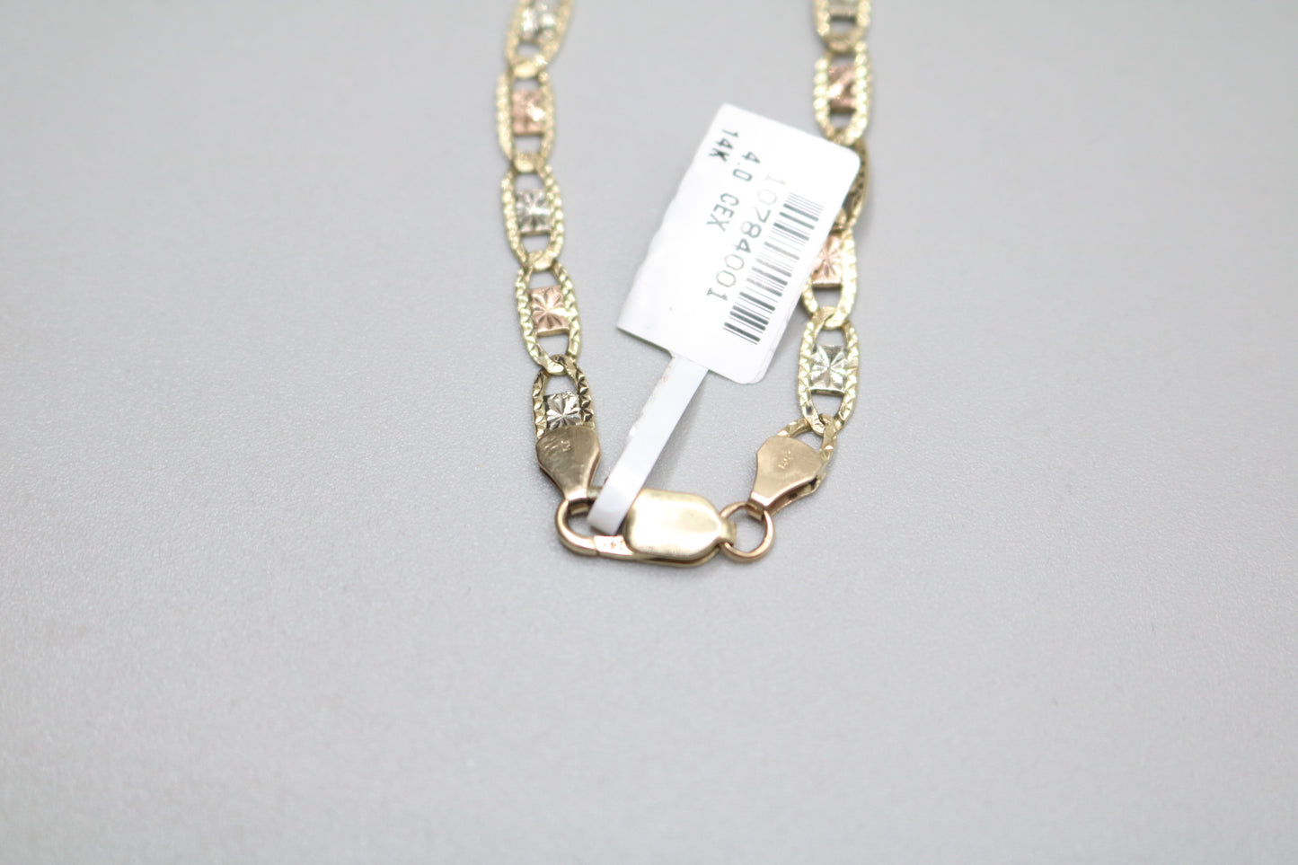 14K Three Tone Gucci Link Bracelet (7 Inches)