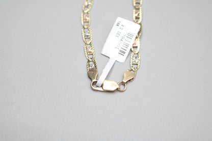 14K Three Tone Gucci Link Bracelet (7 Inches)