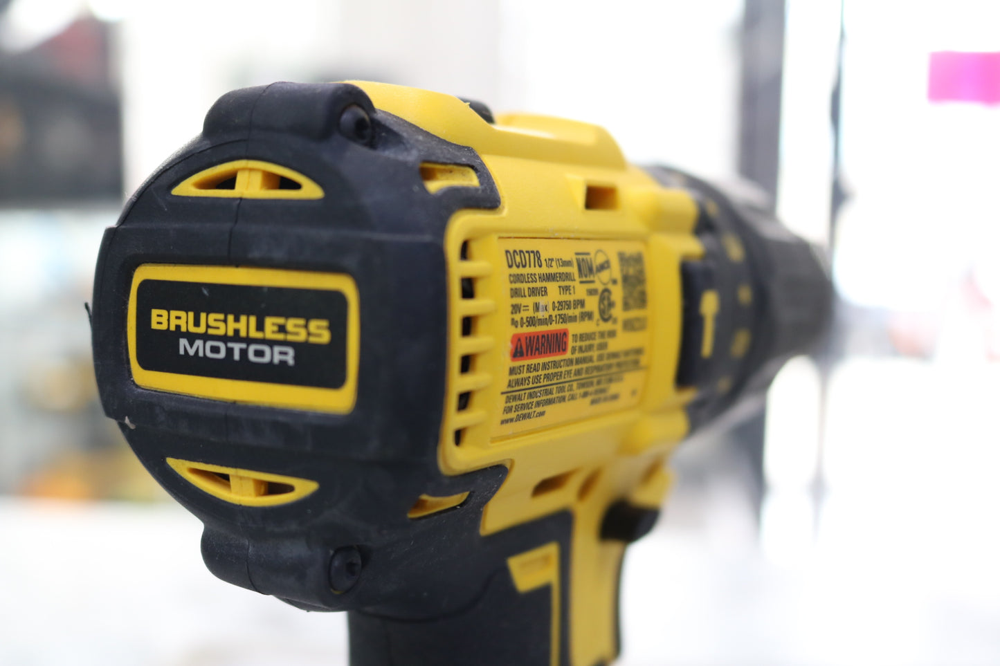 DEWALT DCD778 20V Max Brushless Cordless 1/2 in. Hammer Drill/Driver - Tool only