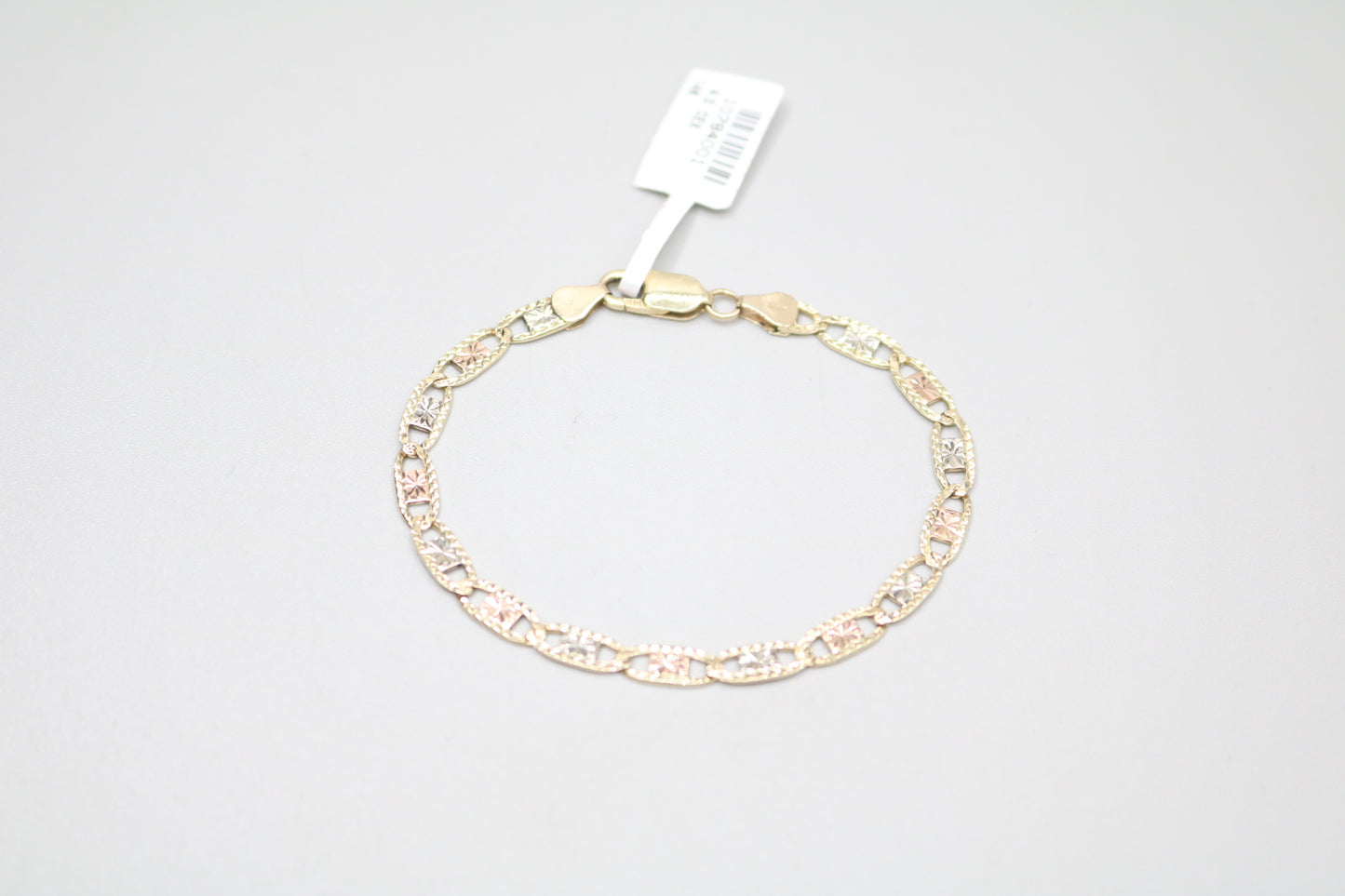 14K Three Tone Gucci Link Bracelet (7 Inches)