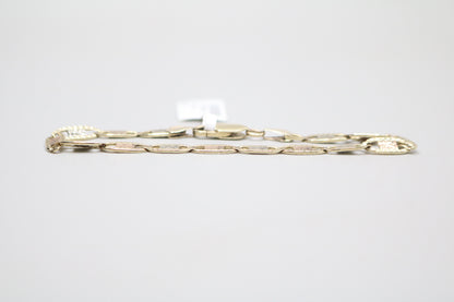 14K Three Tone Gucci Link Bracelet (7 Inches)