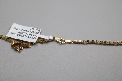 14K Yellow Gold Fancy Heart Necklace (18 Inches)