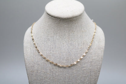 14K Yellow Fancy Link Necklace (20 Inches)
