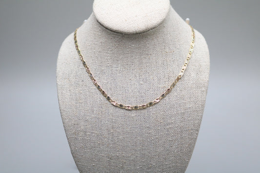 14K Three Toned Fancy Gucci Chain (24 Inches)