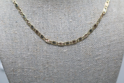 14K Three Toned Fancy Gucci Chain (24 Inches)