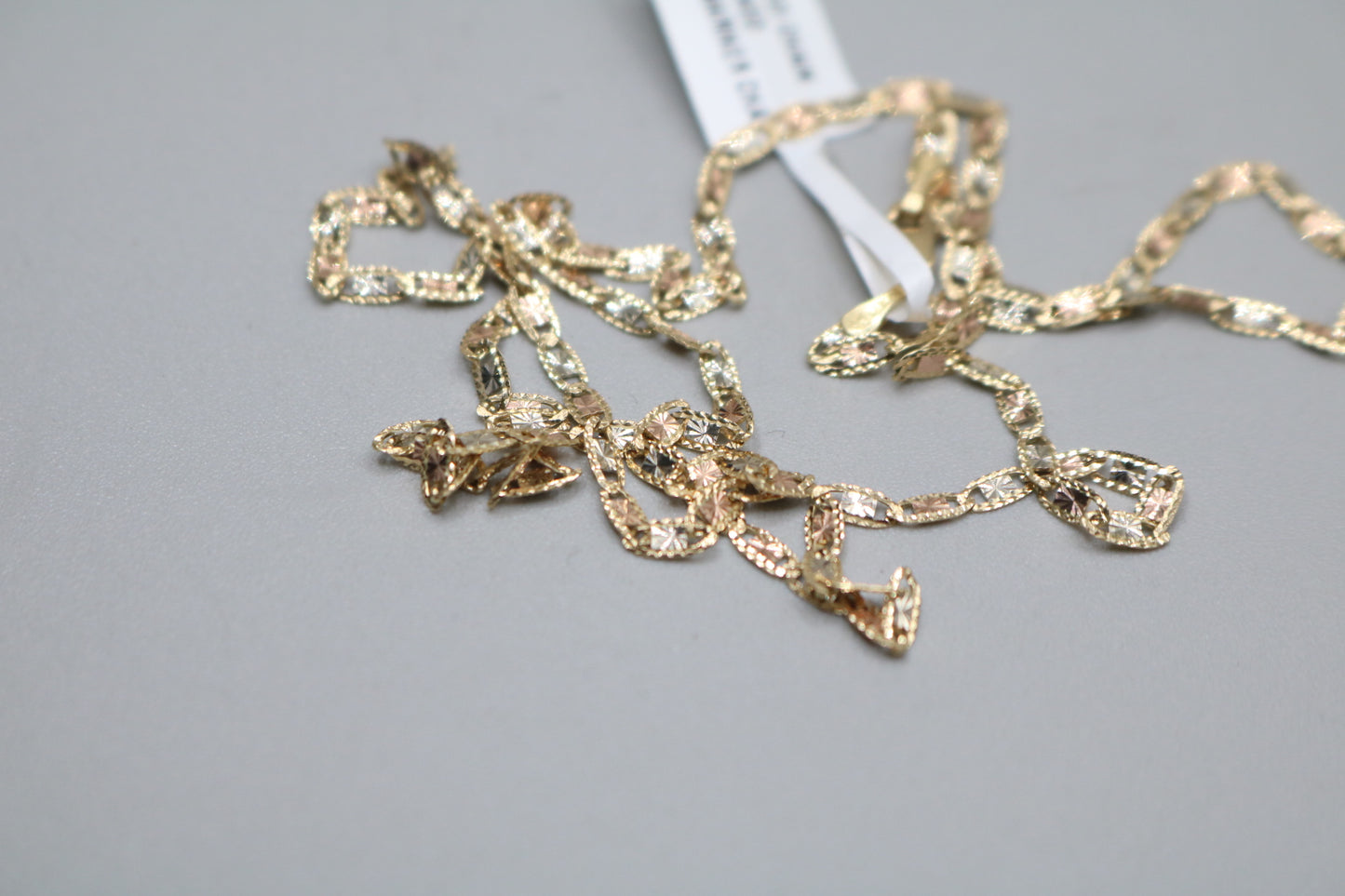 14K Three Toned Fancy Gucci Chain (24 Inches)