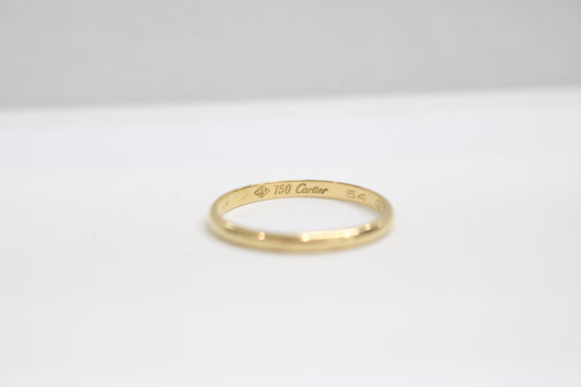 18k Yellow Gold Cartier Wedding Band Ring (Size 6 3/4)