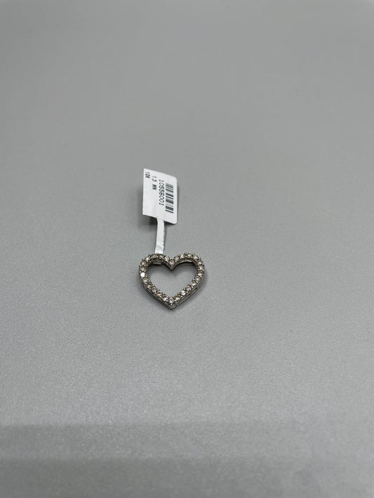 14K White Gold Diamond Heart Shaped Charm (0.46 CTW)
