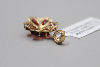 14K Yellow Gold Orange Tourmaline Flower Charm (1.8 Grams)