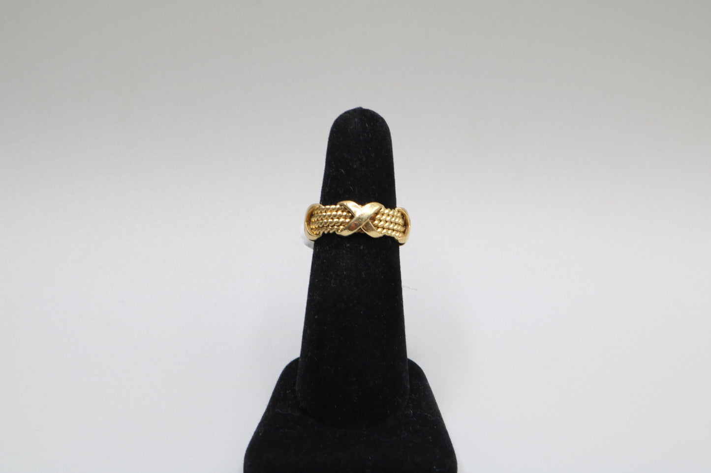 Tiffany & Co 18k Yellow Gold Schlumberger 4 Row Rope X Ring Size 6