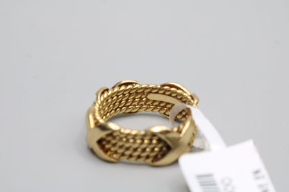 Tiffany & Co 18k Yellow Gold Schlumberger 4 Row Rope X Ring Size 6