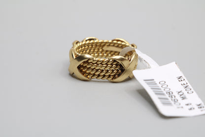 Tiffany & Co 18k Yellow Gold Schlumberger 4 Row Rope X Ring Size 6