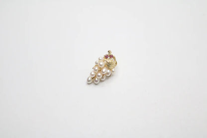 14K Yellow Gold Pearl Tear Drop Earrings (6.7 Grams)