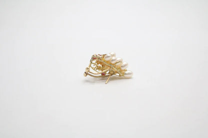14K Yellow Gold Pearl Tear Drop Earrings (6.7 Grams)