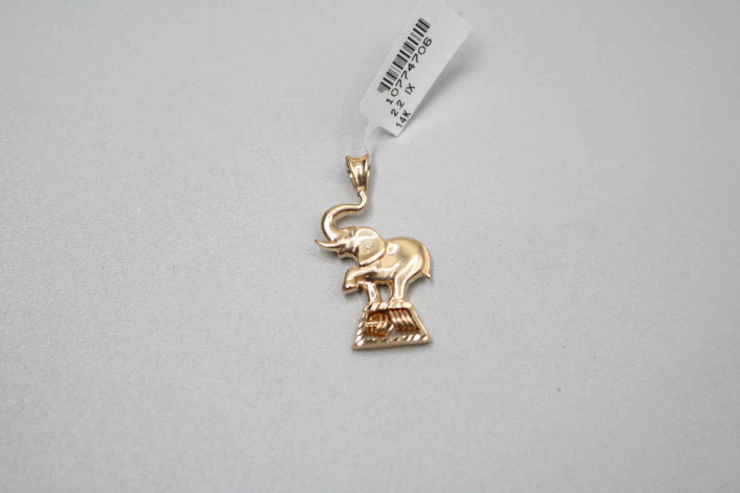 14K Yellow Gold Circus Elephant Charm (3.5 Grams)
