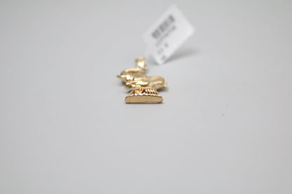 14K Yellow Gold Circus Elephant Charm (3.5 Grams)