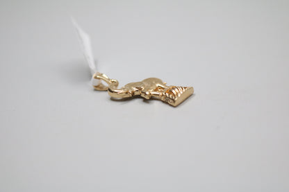 14K Yellow Gold Circus Elephant Charm (3.5 Grams)