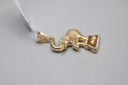 14K Yellow Gold Circus Elephant Charm (3.5 Grams)