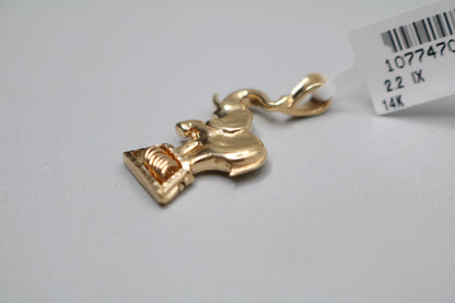 14K Yellow Gold Circus Elephant Charm (3.5 Grams)