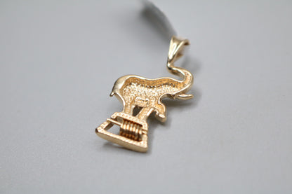 14K Yellow Gold Circus Elephant Charm (3.5 Grams)