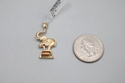 14K Yellow Gold Circus Elephant Charm (3.5 Grams)