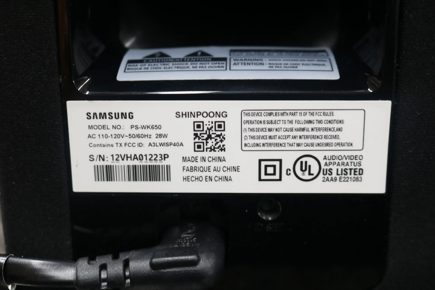 Samsung HW-K650 Sound Bar (Local pick-up only)