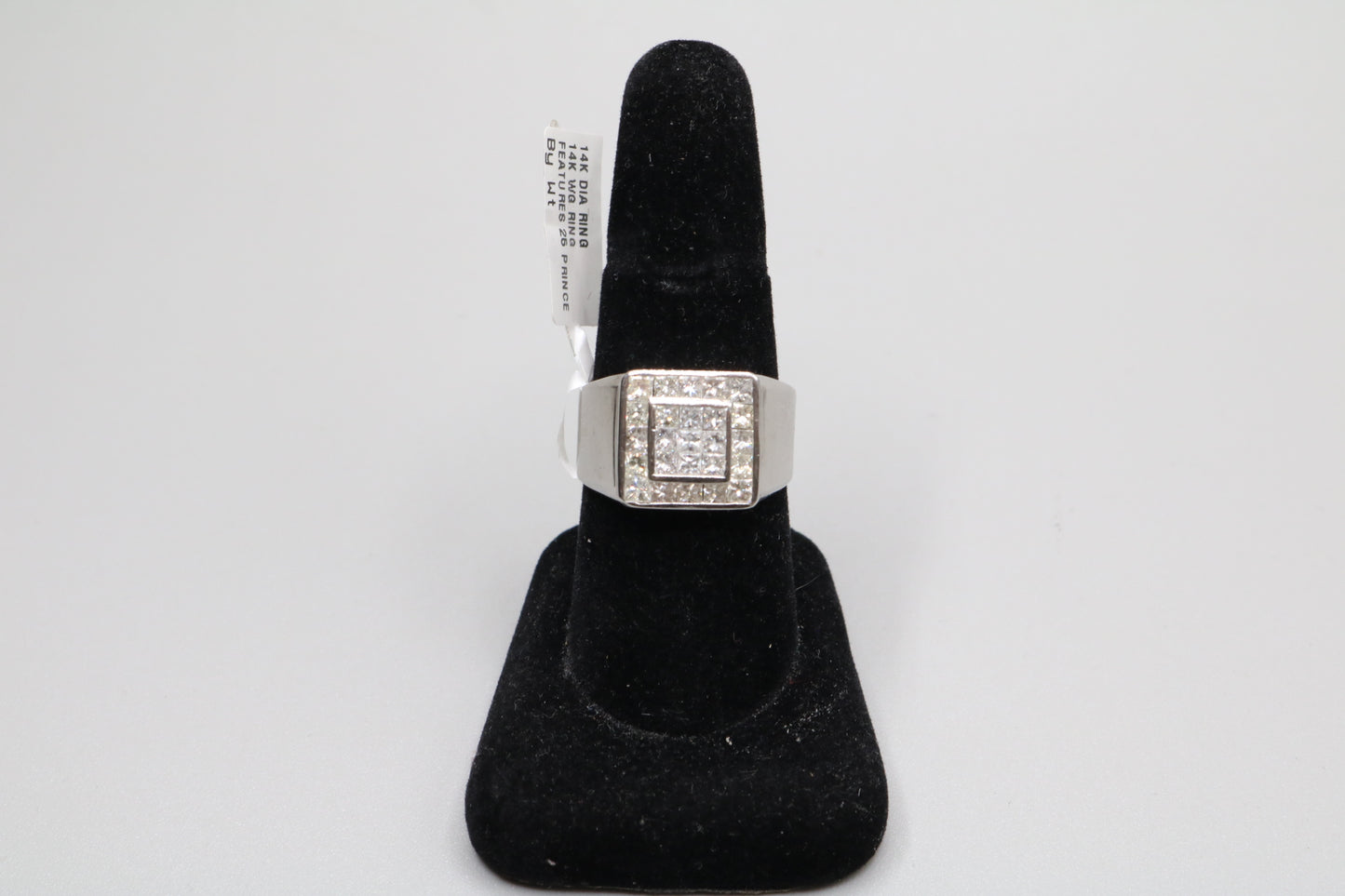 14K White Gold Diamond Cluster Ring (Size 10 1/2)(Local Pick-Up Only)