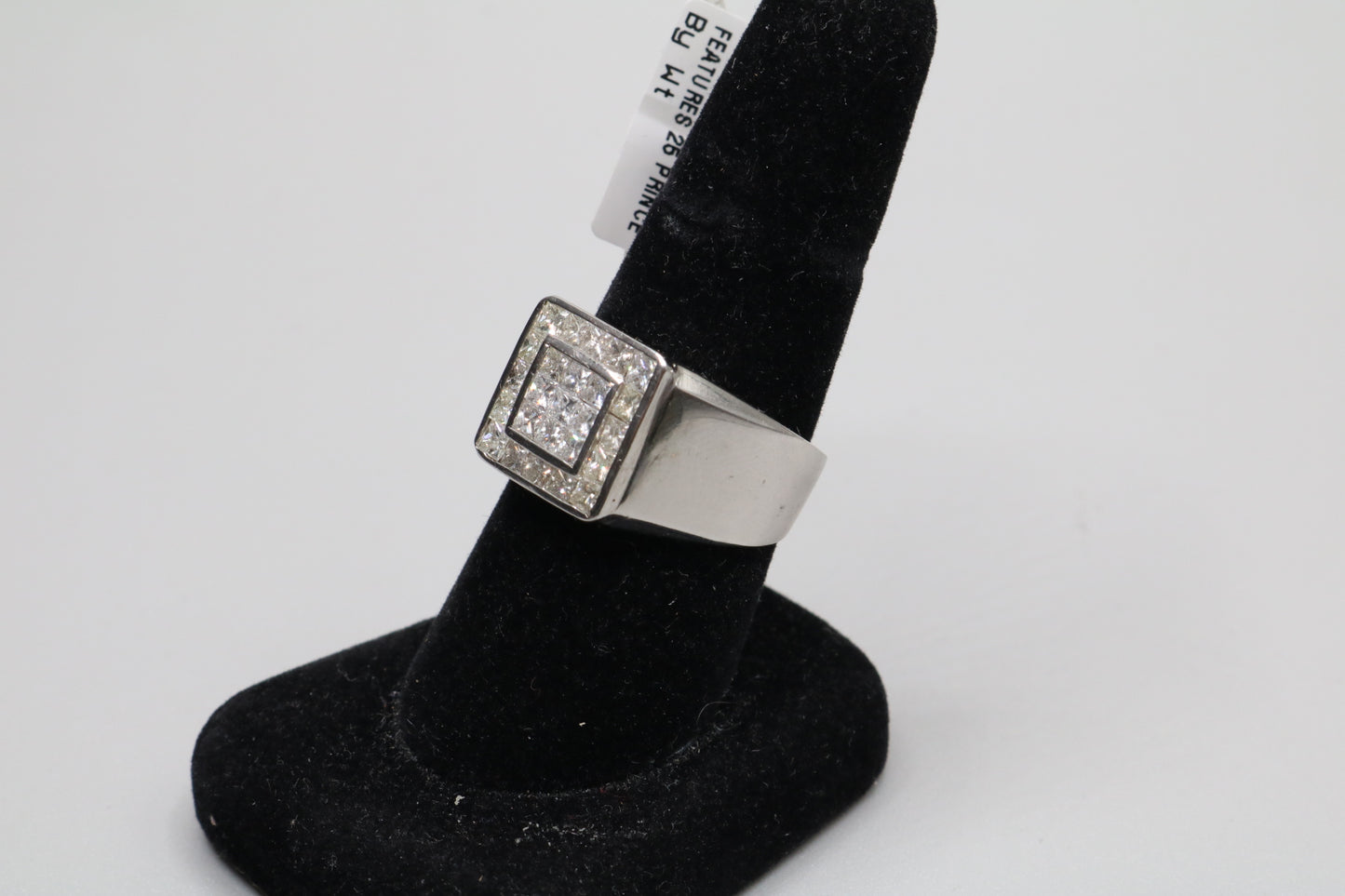 14K White Gold Diamond Cluster Ring (Size 10 1/2)(Local Pick-Up Only)