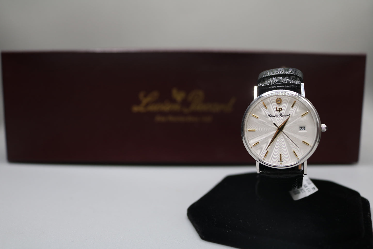 Lucien Piccard 14K White Gold Men's Quartz Watch 22478 - Pre-Owned
