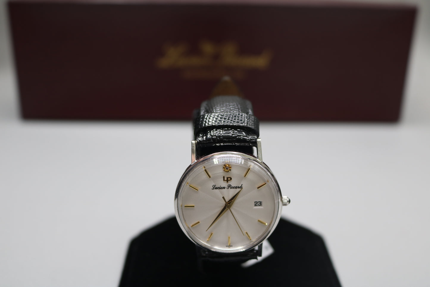 Lucien Piccard 14K White Gold Men's Quartz Watch 22478 - Pre-Owned