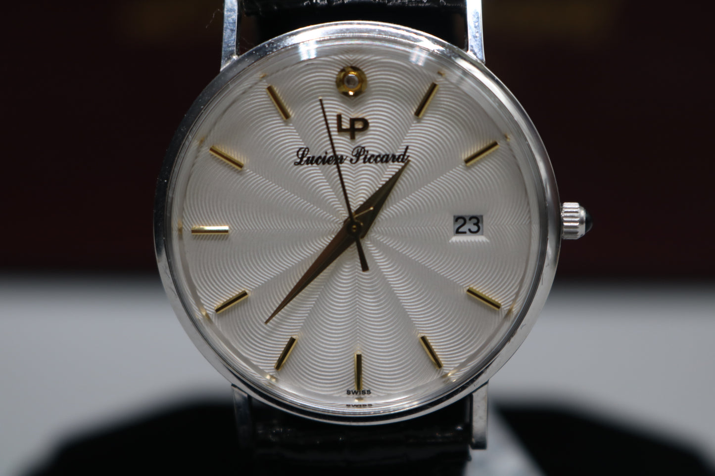 Lucien Piccard 14K White Gold Men's Quartz Watch 22478 - Pre-Owned