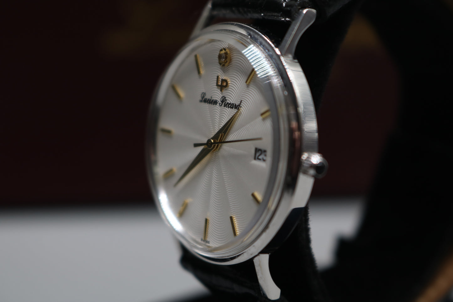 Lucien Piccard 14K White Gold Men's Quartz Watch 22478 - Pre-Owned