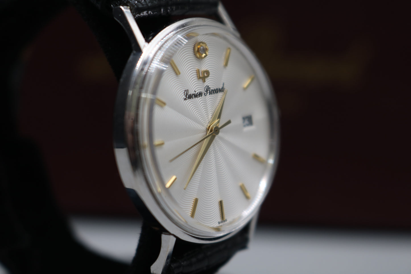 Lucien Piccard 14K White Gold Men's Quartz Watch 22478 - Pre-Owned