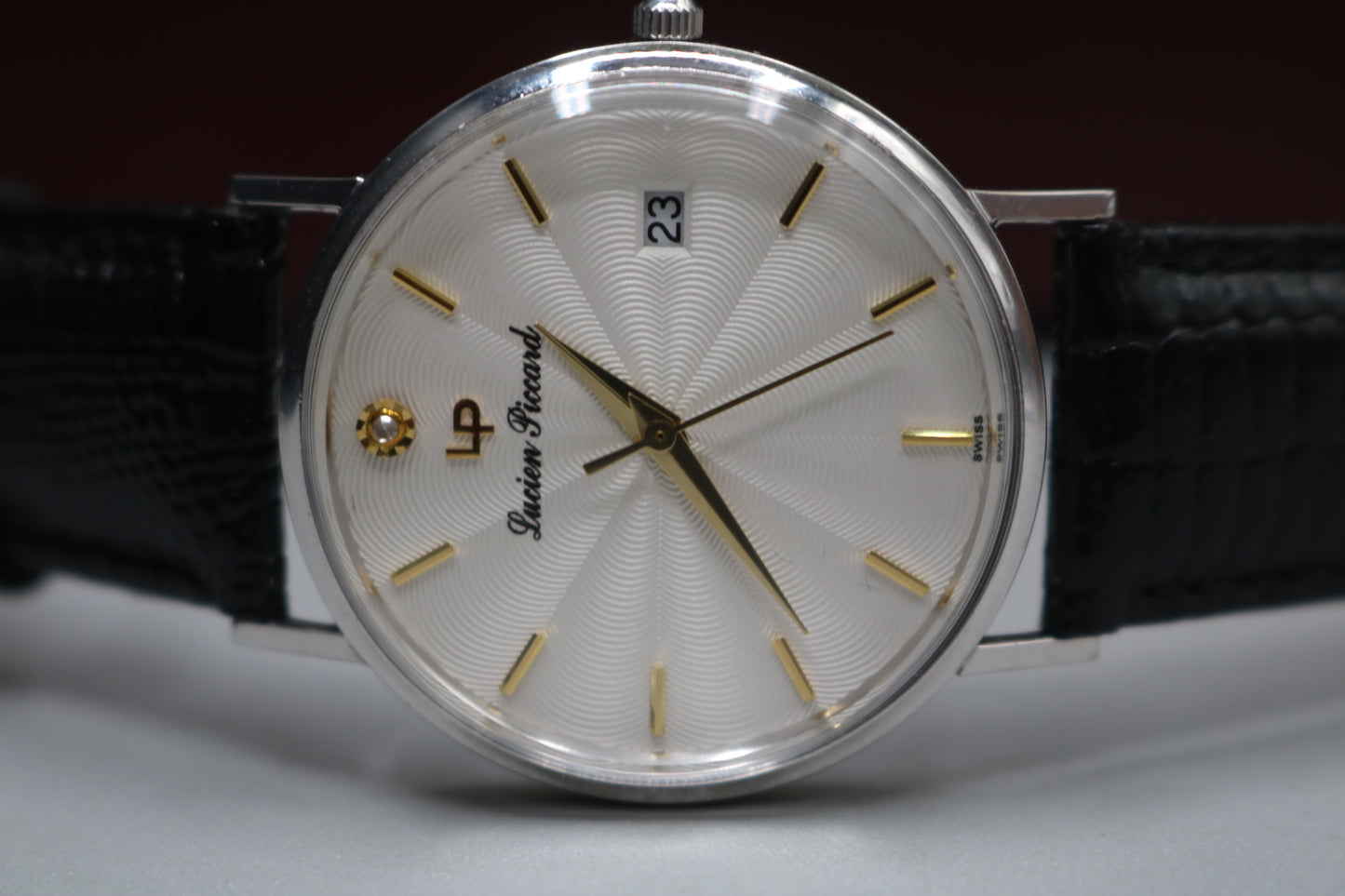 Lucien Piccard 14K White Gold Men's Quartz Watch 22478 - Pre-Owned