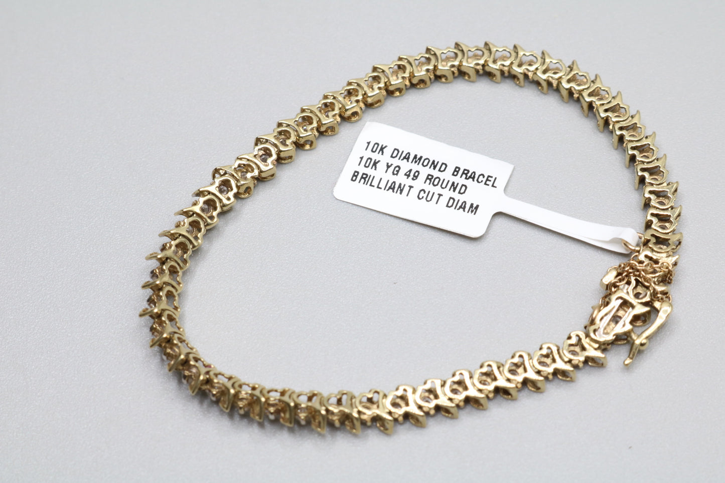 10K Yellow Gold Diamond Tennis Bracelet (1.47 CTW) (Length 4.5") (Local pick-up only)