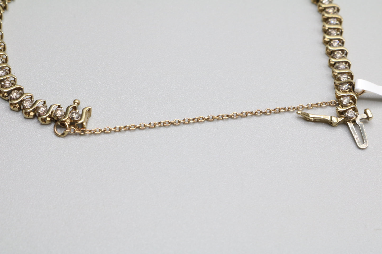 10K Yellow Gold Diamond Tennis Bracelet (1.47 CTW) (Length 4.5")