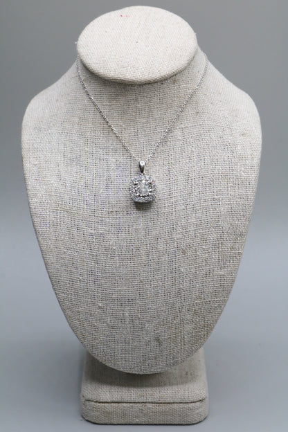 14K White Gold Cable Necklace with Diamond Pendant Local Pick-up only