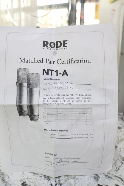 Rode NT1-A Large-Diaphragm Condenser Microphone w/ SM6 Shock Mount - Pre-Owned
