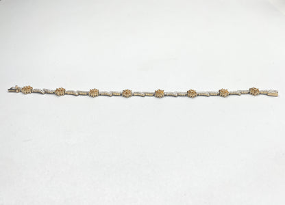 14K Yellow Gold Diamond & Citrine Bracelet (1.12 CTW)
