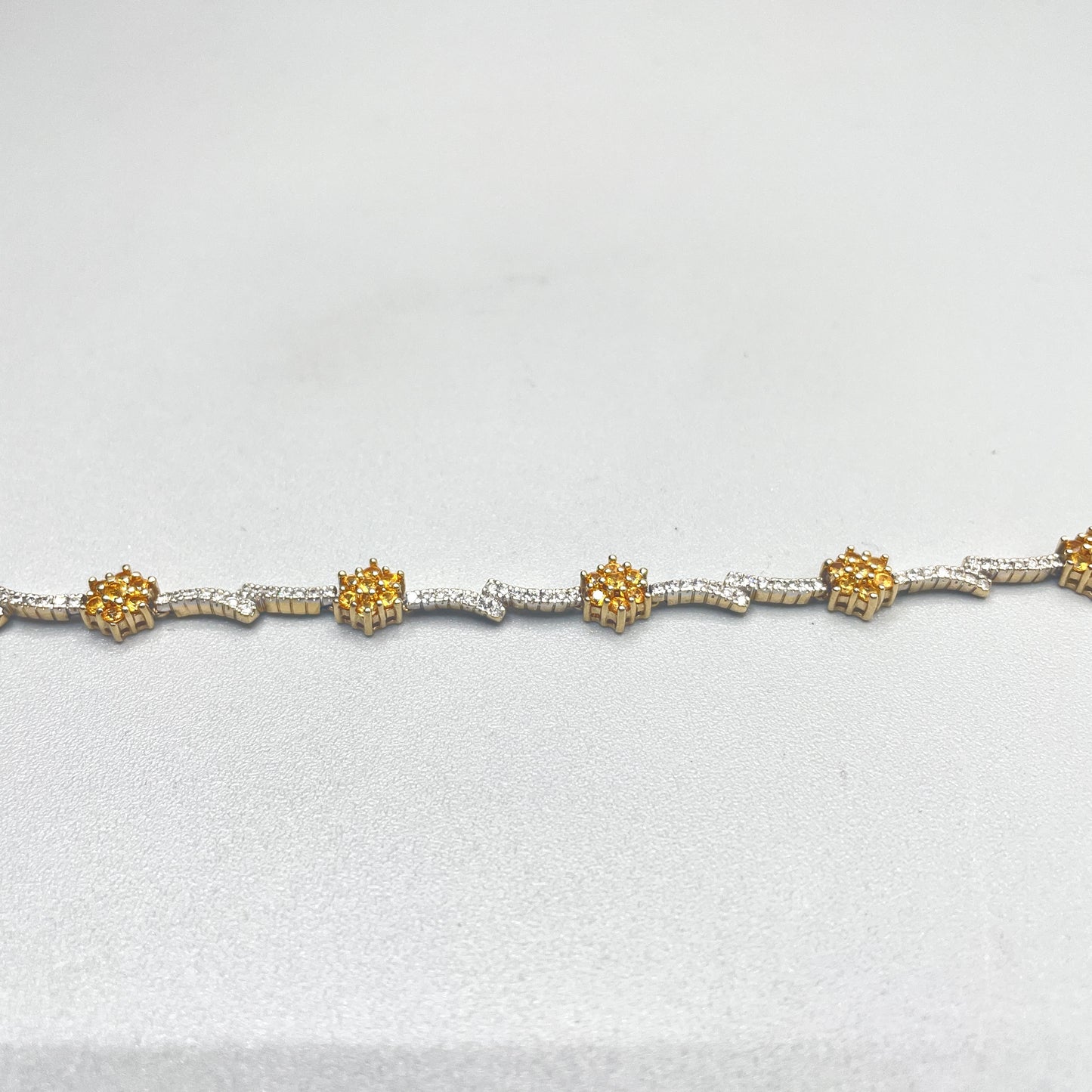 14K Yellow Gold Diamond & Citrine Bracelet (1.12 CTW)