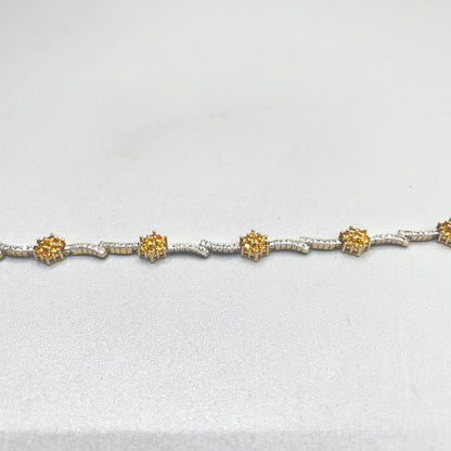 14K Yellow Gold Diamond & Citrine Bracelet (1.12 CTW)