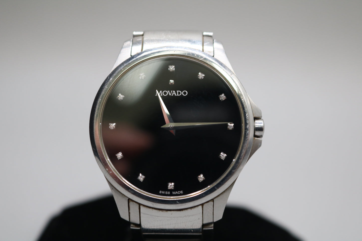 Movado Masino 77.1.14.1581 Black Dial Stainless Steel 39 mm Quartz Men's Watch