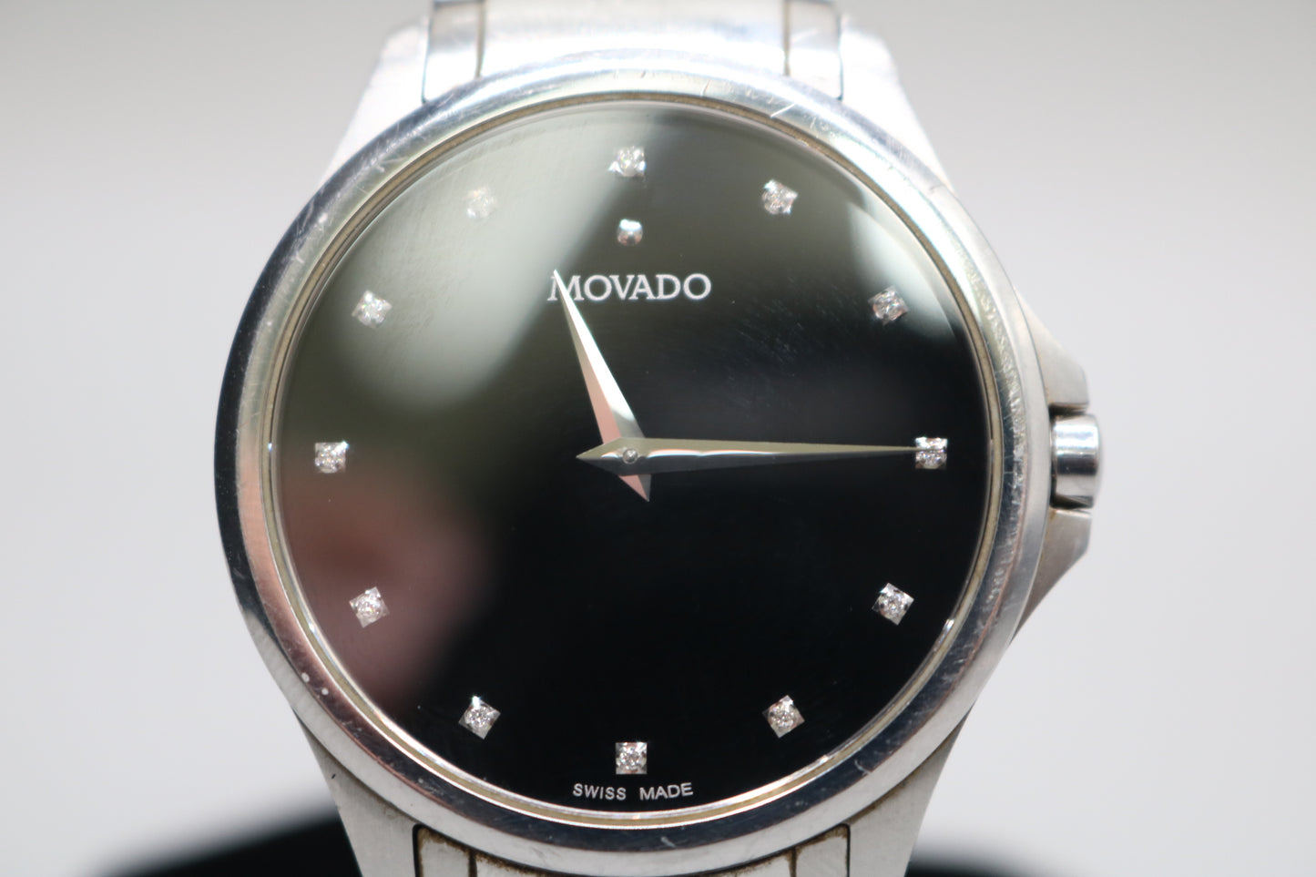 Movado Masino 77.1.14.1581 Black Dial Stainless Steel 39 mm Quartz Men's Watch