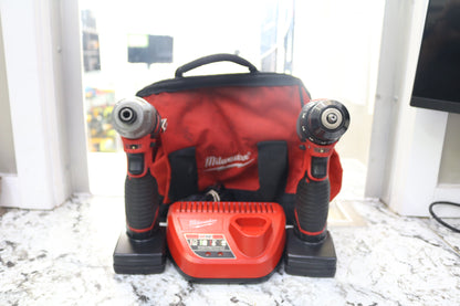 Milwaukee 12V Drill & Impact Combo Kit 2 Batteries and Charger