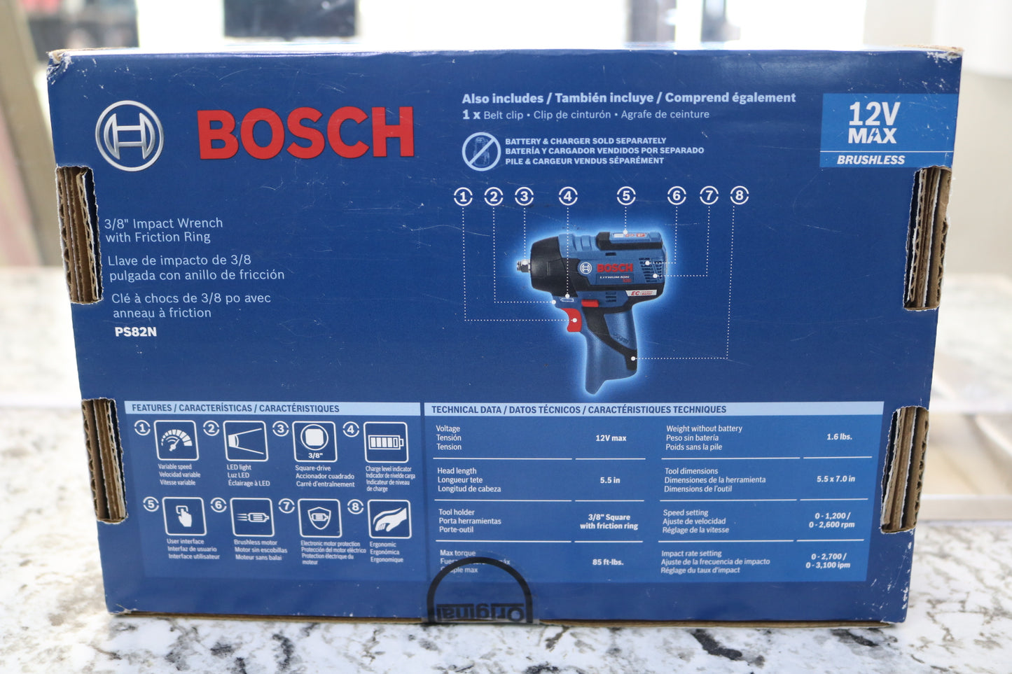Bosch 3/8" PS82N Cordless Impact Driver Wrench - Pre-Owned