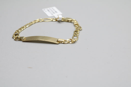 14K Yellow Gold Figaro Style Bracelet (Length 6 Inches)