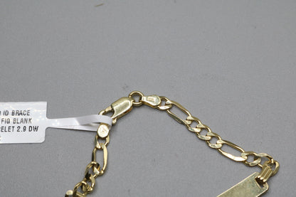14K Yellow Gold Figaro Style Bracelet (Length 6 Inches)