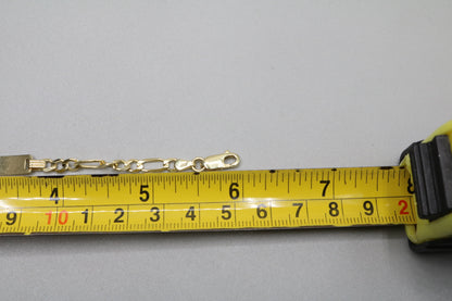 14K Yellow Gold Figaro Style Bracelet (Length 6 Inches)