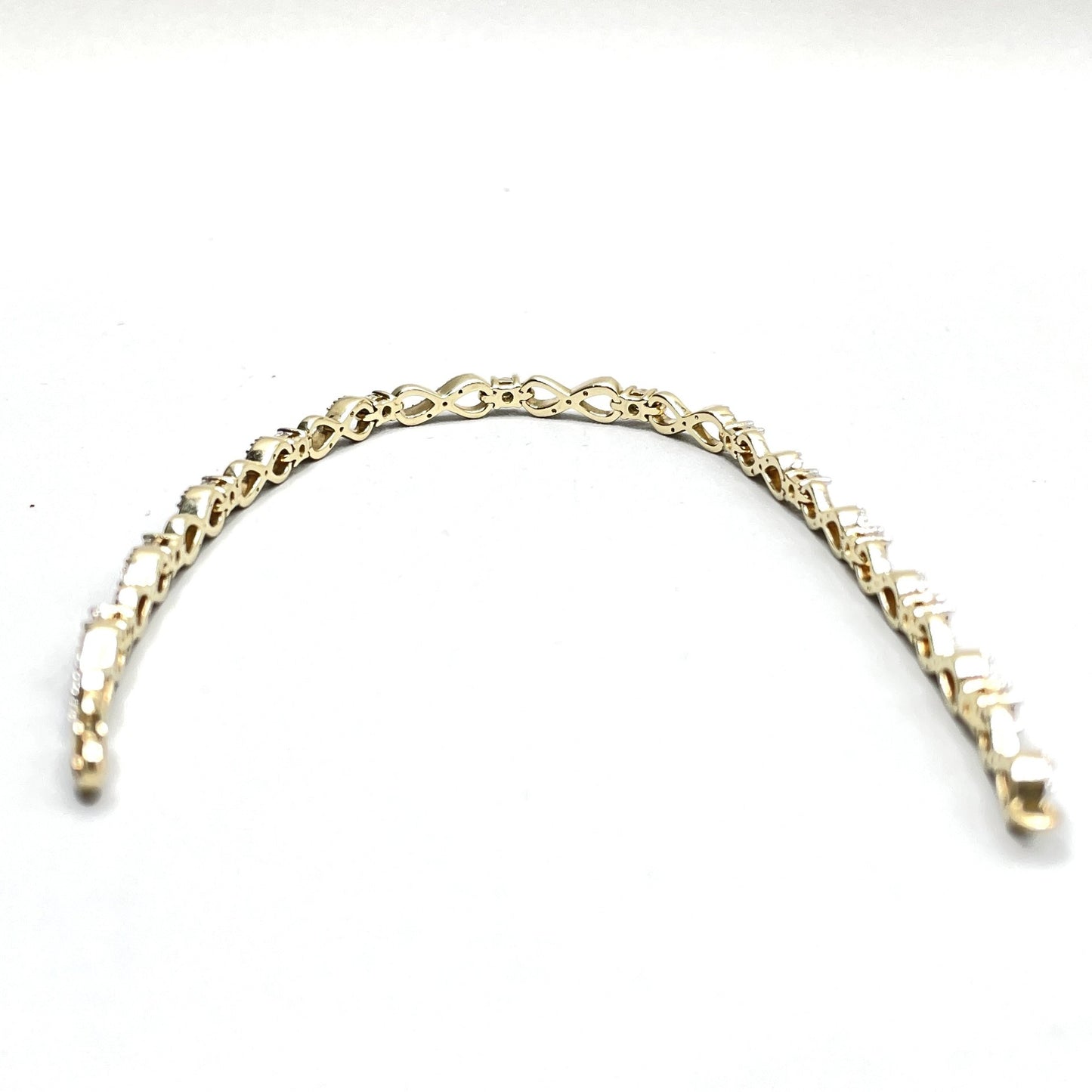 10K Yellow Gold Infinity Link Diamond Tennis Bracelet (0.315 CTW) (7.25 Inches)